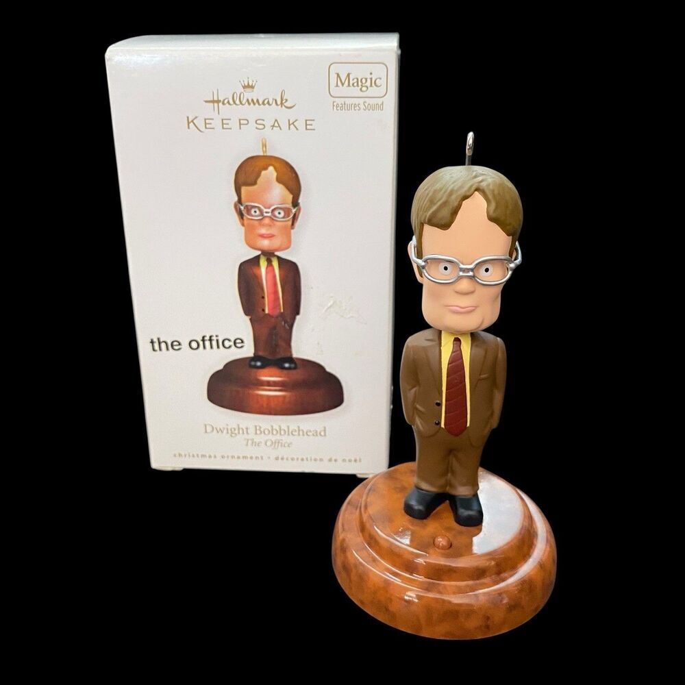 Hallmark The Office Dwight Talking Bobblehead Ornament TESTED AND WORKING
